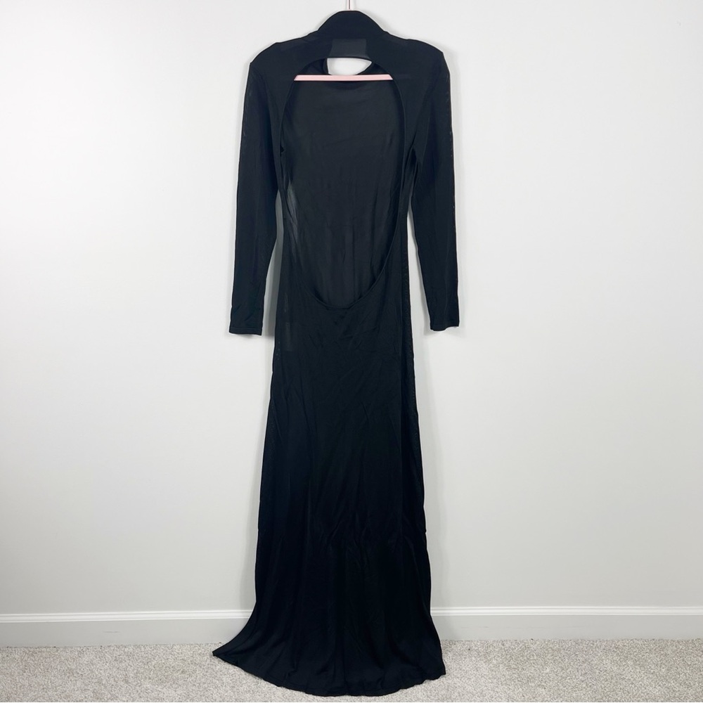 Tom Ford Turtleneck Open Back Long Sleeve Evening Gown Size Medium NWT Black - Picture 3 of 7